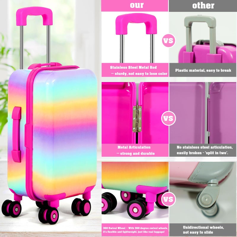 WONDOLL 18-inch-Doll-Clothes and Accessories - Doll-Travel-Suitcase Luggage  Doll-Clothes and Shoes  Bag  Sunglasses  Camera  Passport  Notebook  Phone  pad Doll Travel Gear Play Set Fit 18 inch Doll - Image 3